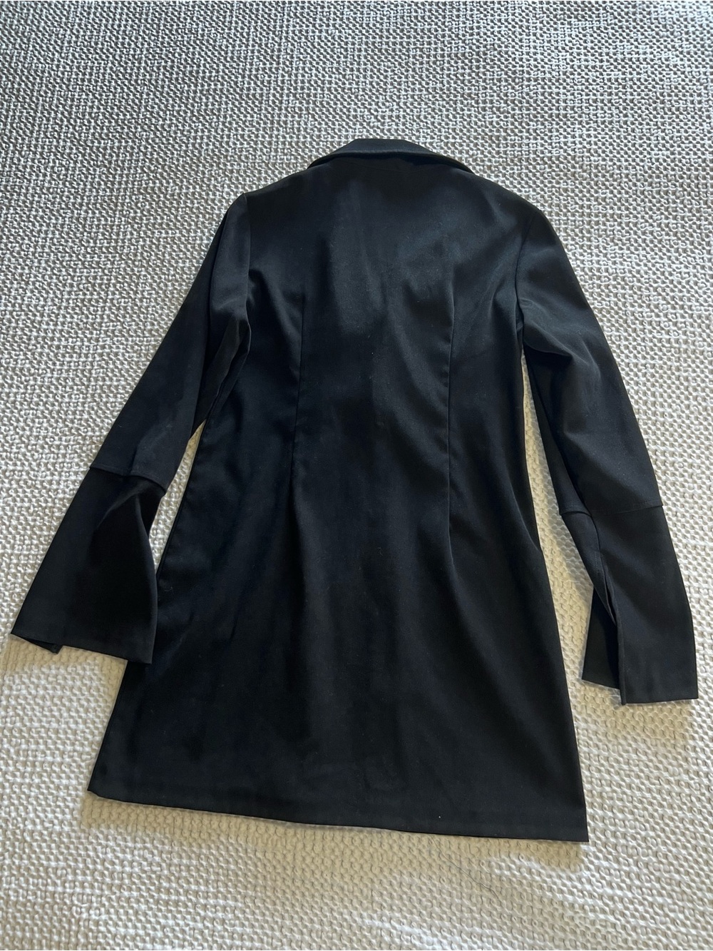 Abrams Black Tailored Button-Front Blazer Flared Sleeves Y2K-38 Large - Picture 11 of 15